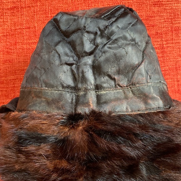 Vintage 50’s 60’s Brown Mink Fur Arctic Hat - Picture 14 of 15